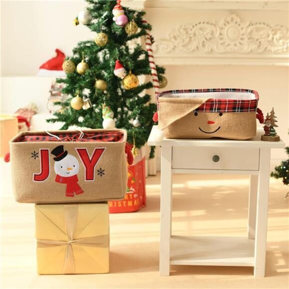 Christmas Baskets Empty Collapsible Christmas Storage Bins for Kids, Christmas - Picture 6 of 7